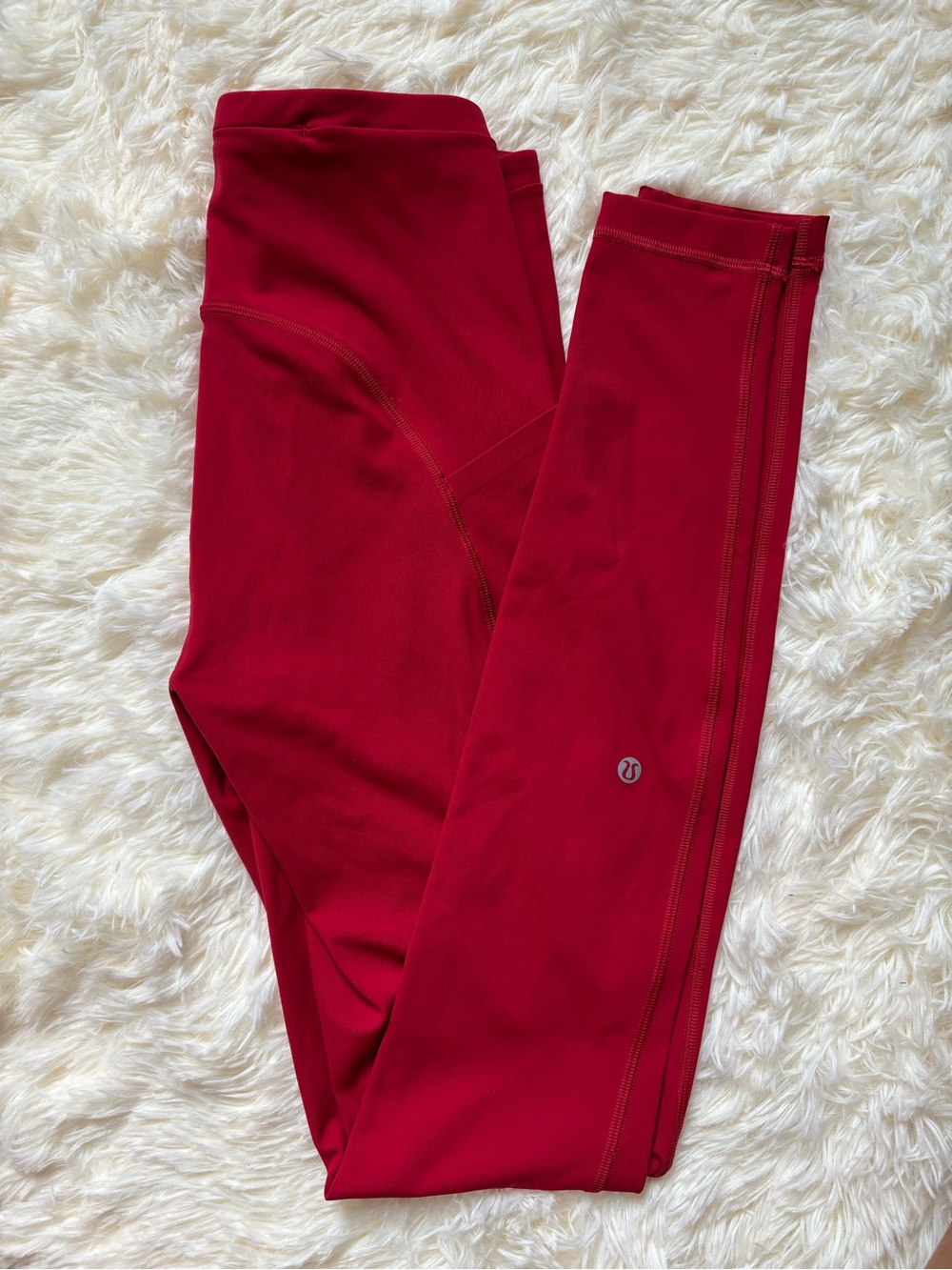 Lululemon High Rise Leggings Size 4 Tall Red Full Length Womens